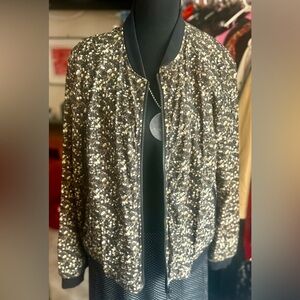 lululemon athletica Black and Gold Sparkle Bomber Jacket